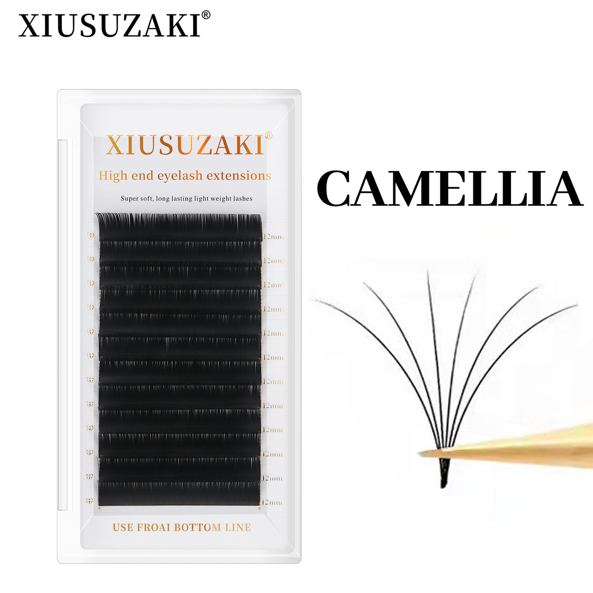 XIUSUZAKI Bloom Eyelash Auto Fans Eyelash Easy Fanning Lashes Auto Fan Russian Volume Lashes Magnetic Camellia