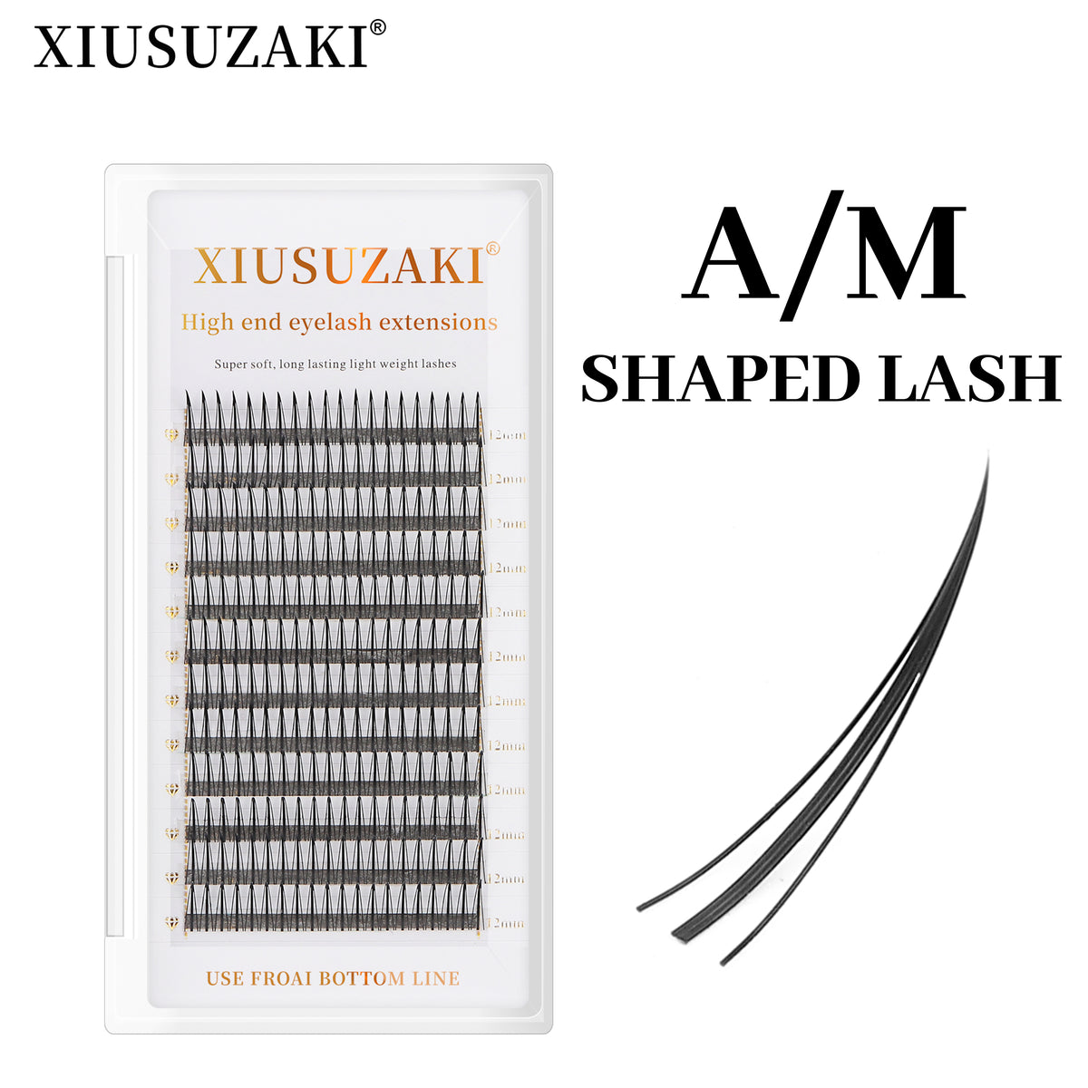 XIUSUZAKI A/M Shape Premade Eyelashes akeup Individual Lashes Cluster Spikes Lash Wispy Premade Fluffy False Eyelashes Makeup