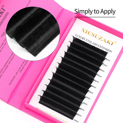 XIUSUZAKI V Shape Hand Woven Premium Soft Light Natural Eyelashes Extension Black  Carton box V shape Eyelash