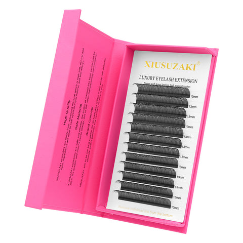 XIUSUZAKI 5D Flower Fairy Flora Lashes Cluster Classic Individual Eyelash Extension Carton LashesMatte Black Professional Soft Natural