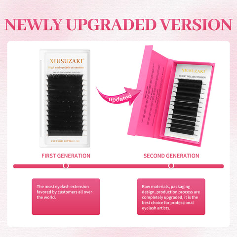 XIUSUZAKI V Shape Hand Woven Premium Soft Light Natural Eyelashes Extension Black  Carton box V shape Eyelash