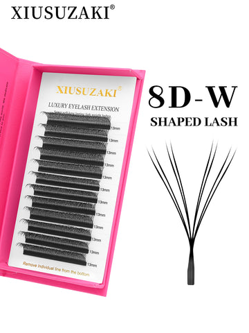 XIUSUZAKI 8D W-Shaped Eyelashes Extensions 2-4D Tip C/D Curl High Quality Idividual WLash