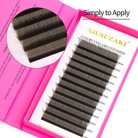 XIUSUZAKI Brown YY Shape Hand Woven Premium Synthetic Mink Eyelashes High Quality Soft Natural Meshy Net Cross False Eyelashes