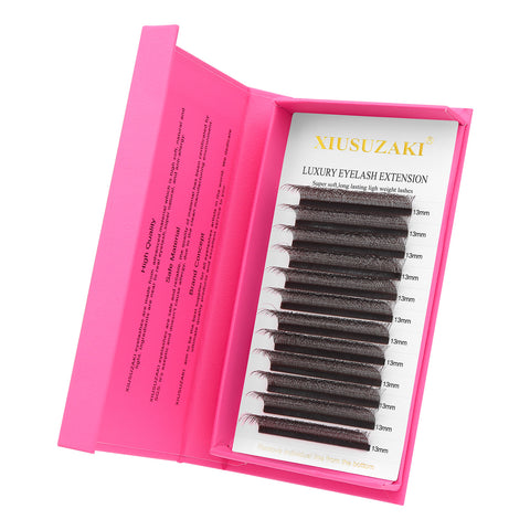 XIUSUZAKI Brown 5D W-Shaped Brown Eyelashes Extensions 5 Tip C/D Curl High Quality Idividual Lash