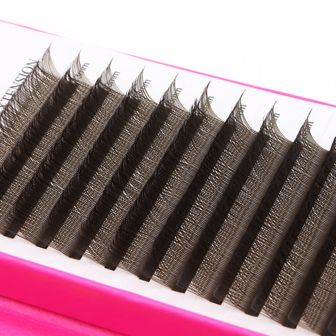 XIUSUZAKI Brown YY Shape Hand Woven Premium Synthetic Mink Eyelashes High Quality Soft Natural Meshy Net Cross False Eyelashes