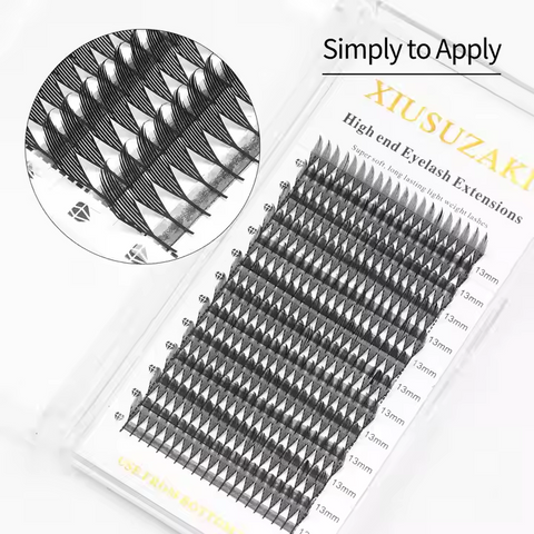 XIUSUZAKI 12 Rows Custom Private Label Super Soft Comic Book Beauty Salon Premade Special Grafting Comic Spire Eyelash Extension