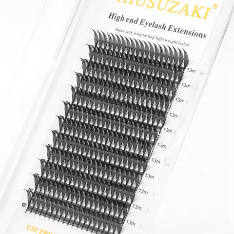 XIUSUZAKI 12 Rows Custom Private Label Super Soft Comic Book Beauty Salon Premade Special Grafting Comic Spire Eyelash Extension
