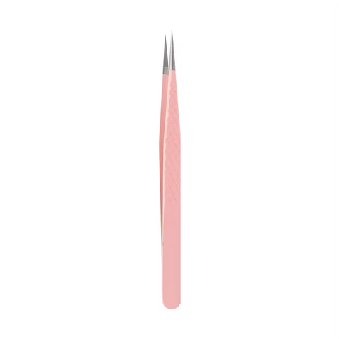 XIUSUZAKI High Precision Eyelash Extension Tweezers, Stainless Steel Pink 3D Lash Precision Clip for Eyelash Makeup