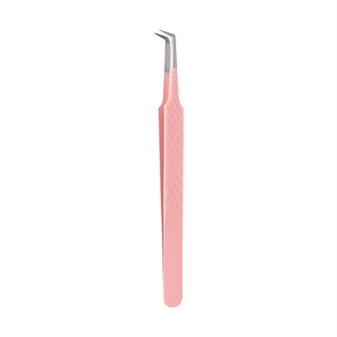 XIUSUZAKI High Precision Eyelash Extension Tweezers, Stainless Steel Pink 3D Lash Precision Clip for Eyelash Makeup