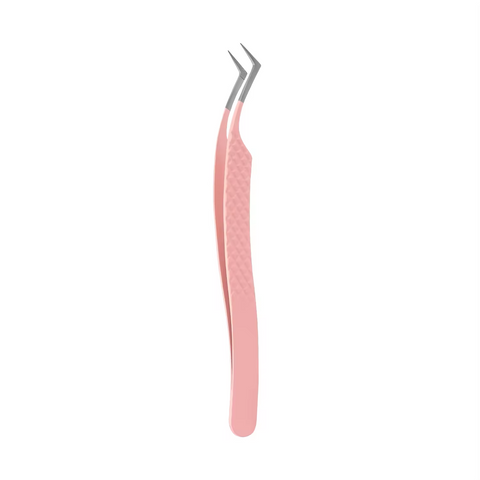 XIUSUZAKI High Precision Eyelash Extension Tweezers, Stainless Steel Pink 3D Lash Precision Clip for Eyelash Makeup
