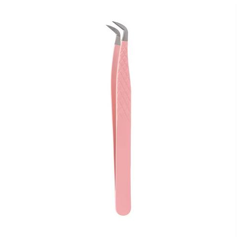 XIUSUZAKI High Precision Eyelash Extension Tweezers, Stainless Steel Pink 3D Lash Precision Clip for Eyelash Makeup