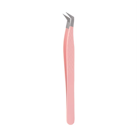XIUSUZAKI High Precision Eyelash Extension Tweezers, Stainless Steel Pink 3D Lash Precision Clip for Eyelash Makeup