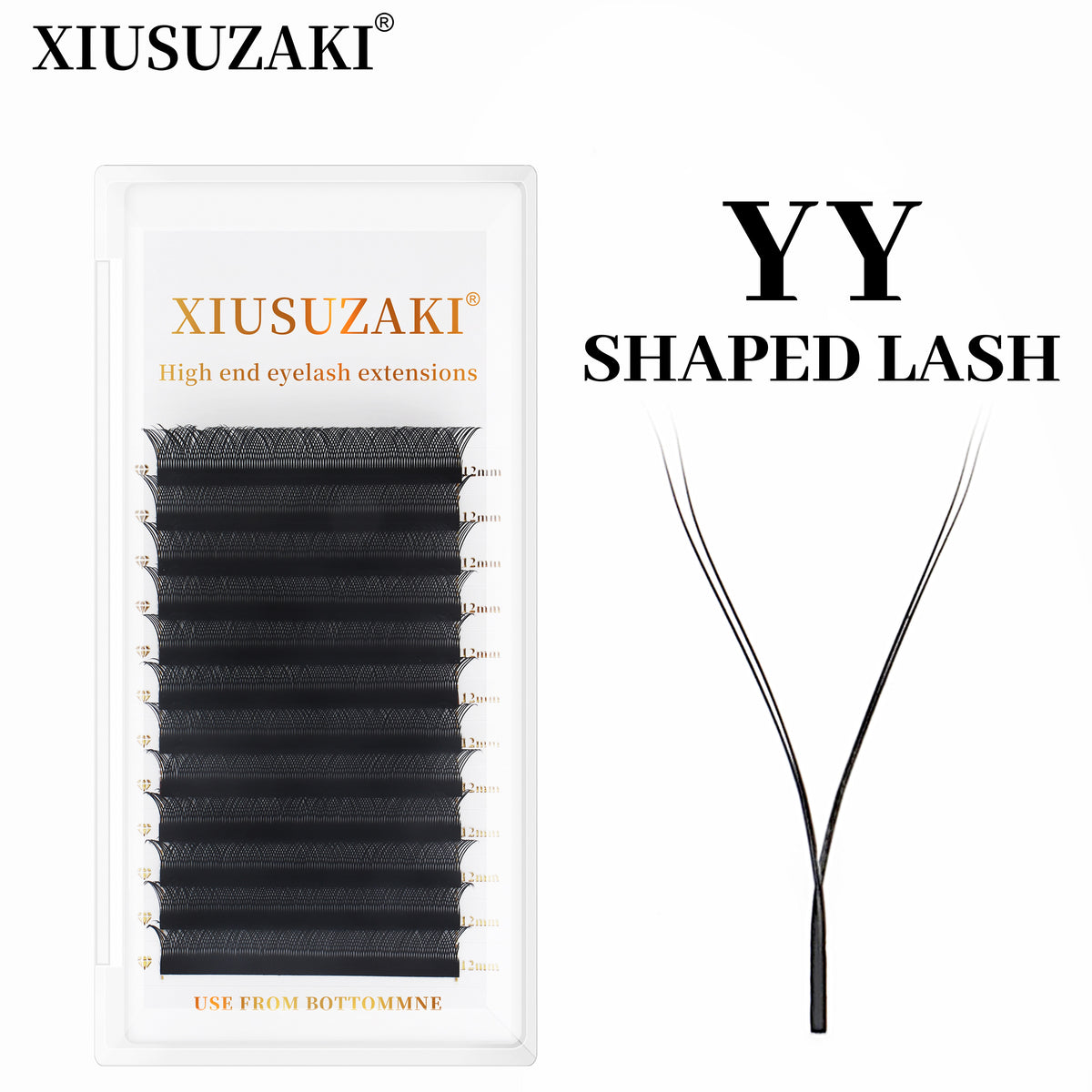 XIUSUZAKI YY Shape Hand Woven Premium Soft Light Natural Eyelashes Extension 2D Y Shape Lashes