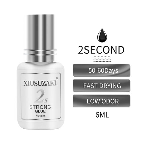 XIUSUZAKI 6ml 1 Second Fast Drying Strong False Eye Lash Extension Glue Adhesive Retention 5-7 Weeks Low Smell Mink Eyelash Glue