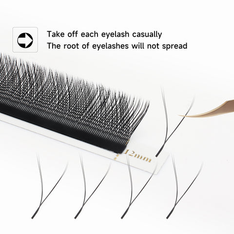 XIUSUZAKI YY Shape Hand Woven Premium Soft Light Natural Eyelashes Extension 2D Y Shape Lashes