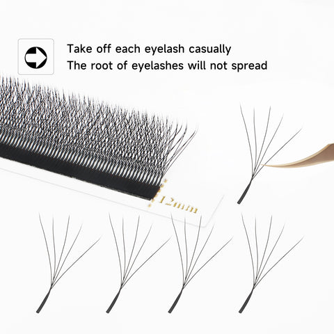 XIUSUZAKI Automatic Flowering W Shape Bloom 5D Premade Fans Eyelash Extensions Premium Natural Soft Light Full Dense Lashes