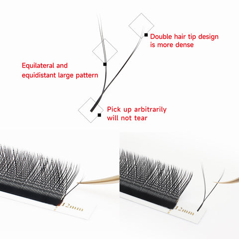 XIUSUZAKI YY Shape Hand Woven Premium Soft Light Natural Eyelashes Extension 2D Y Shape Lashes