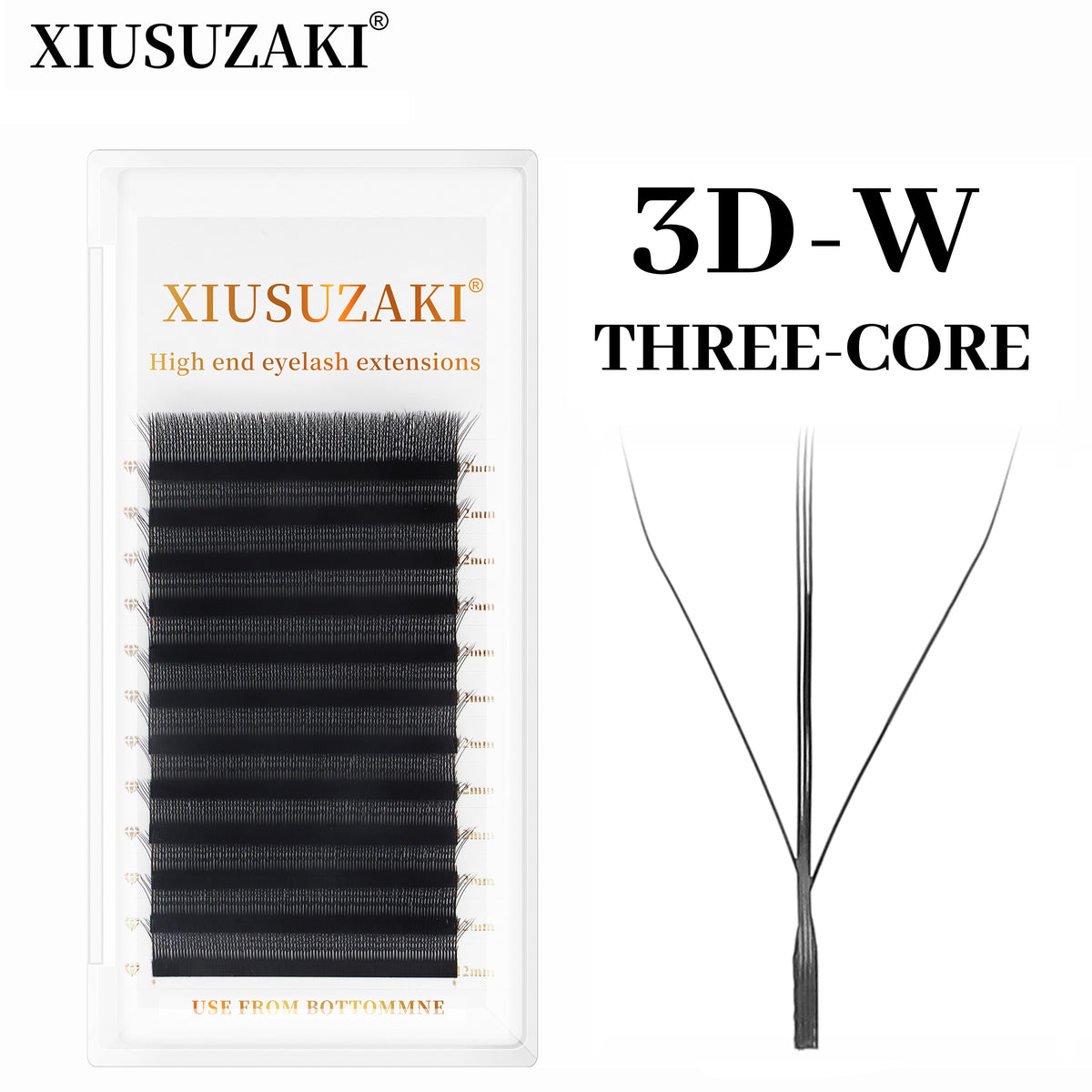 XIUSUZAKI Automatic Flowering W Shape Bloom 3D Two-Core Premade Fans Eyelash Extensions Premium Natural Soft Light Full Dense Lashes